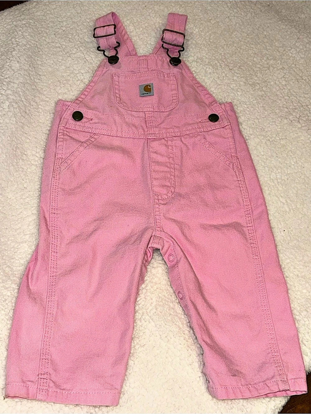 Carhartt Infant Girls Loose Fit Canvas Bib Overalls Canvas Bib Overalls Pink
